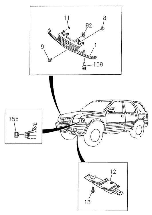 INTERIOR / BUMPER/FRONT GRILLE for 2001 Honda PASSPORT #1