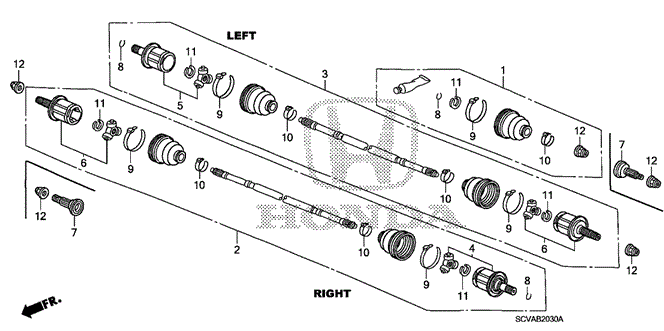 CHASSIS/REAR DRIVESHAFT for 2009 Honda ELEMENT #1