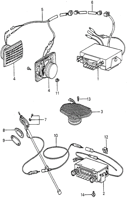 ELECTRICAL / EXHAUST / HEATER / FUEL/RADIO for 1979 Honda ACCORD SEDAN #1
