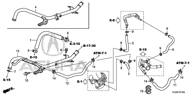 TSX SEDAN WATER HOSE