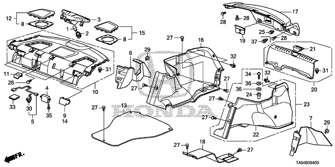 INTERIOR / BUMPER/REAR TRAY - SIDE LINING for 2009 Honda ACCORD SEDAN #1