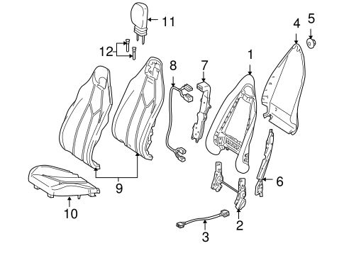 SLK280 FRONT SEAT COMPONENTS