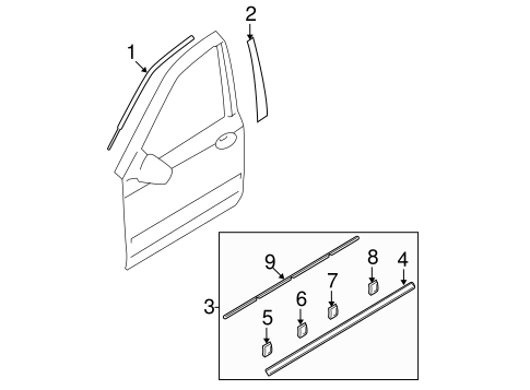 Sonata EXTERIOR TRIM - FRONT DOOR