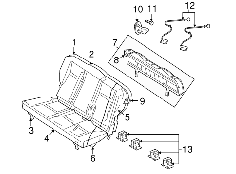 PT Cruiser REAR SEAT COMPONENTS 3