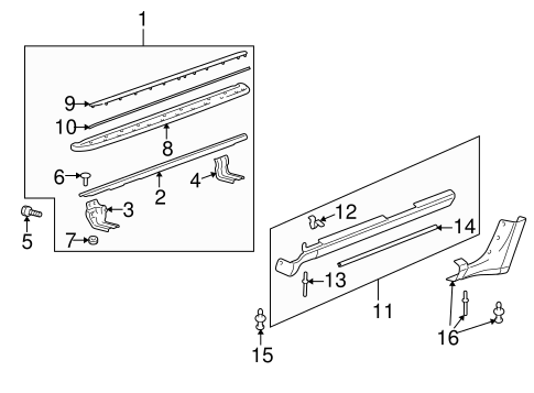 Ascender EXTERIOR TRIM - PILLARS