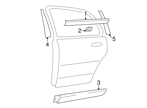 Santa Fe EXTERIOR TRIM - REAR DOOR