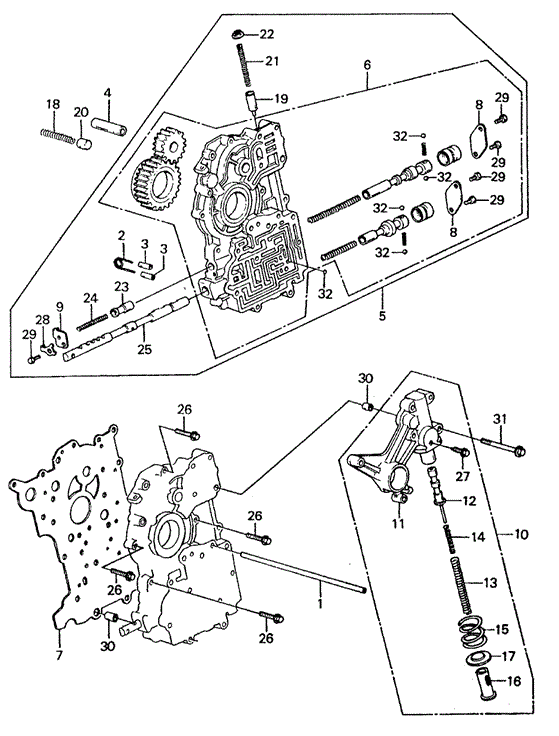 TRANSMISSION - HONDAMATIC/AT MAIN VALVE BODY - REGULATORVALVE for 1982 Honda CIVIC SEDAN #1
