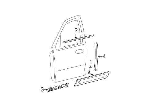 Escape EXTERIOR TRIM - FRONT DOOR