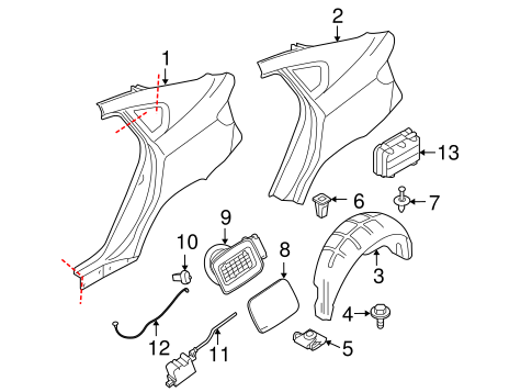 X6 QUARTER PANEL & COMPONENTS