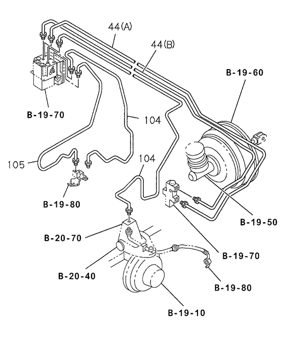 CHASSIS/BRAKE PIPING OIL (REAR ENGINE ROOM) for 1999 Honda PASSPORT #1