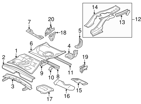 Lancer REAR FLOOR & RAILS
