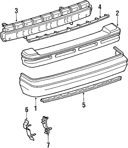 Tercel BUMPER ASSEMBLY - REAR