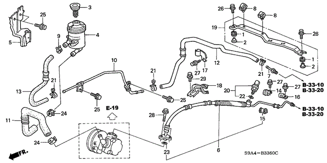 CHASSIS/P.S. LINES for 2002 Honda CR-V #1