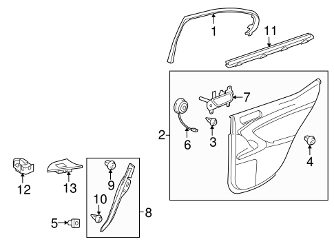IS250 INTERIOR TRIM - REAR DOOR