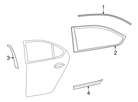 LS600h EXTERIOR TRIM - REAR DOOR