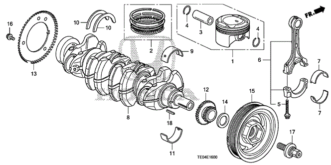 ENGINE/CRANKSHAFT - PISTON (L4) for 2010 Honda ACCORD COUPE #1