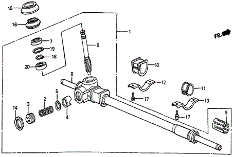 CHASSIS/STEERING GEAR BOX ('83 MT) for 1983 Honda PRELUDE #1
