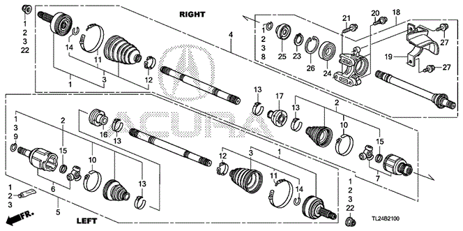 TSX SEDAN DRIVESHAFT - HALF SHAFT