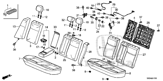 CIVIC SEDAN REAR SEAT (FALL DOWN SEPARATELY)