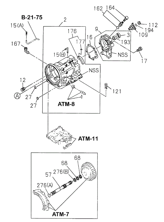 TRANSMISSION - AUTOMATIC/AT TRANSMISSION CASE for 1998 Honda PASSPORT #1