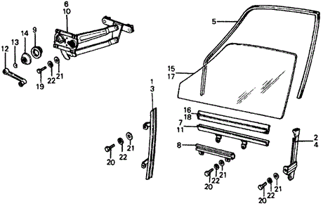 BODY / AIR CONDITIONING/DOOR WINDOW for 1977 Honda CIVIC HATCHBACK #1