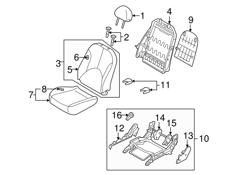 Accent FRONT SEAT COMPONENTS