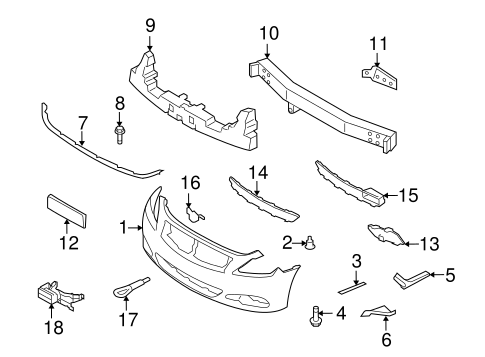 G37 BUMPER & COMPONENTS - FRONT