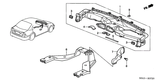 INTERIOR / BUMPER/DUCT for 2003 Honda CIVIC SEDAN #1