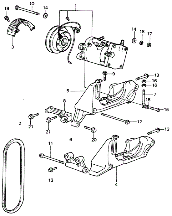 BODY / AIR CONDITIONING/A/C BRACKET - COMPRESSOR for 1982 Honda CIVIC 5-DOOR #1