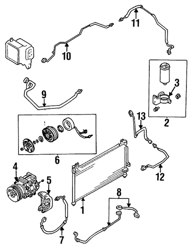 Protege CONDENSER, COMPRESSOR & LINES 3