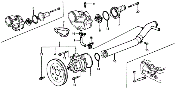 ENGINE/WATER PUMP - THERMOSTAT for 1977 Honda CIVIC HATCHBACK #1