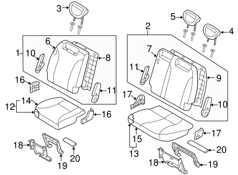 Entourage REAR SEAT COMPONENTS 2