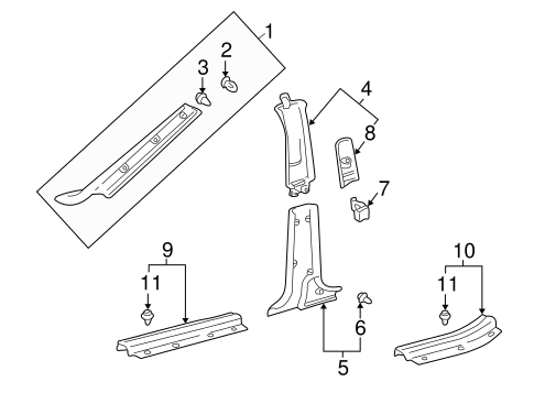 LS430 INTERIOR TRIM - PILLARS