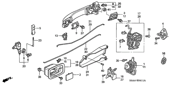 BODY / AIR CONDITIONING/REAR DOOR LOCKS - OUTER HANDLE (2) for 2002 Honda CR-V #1