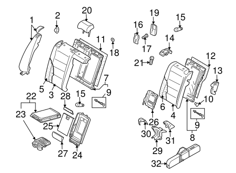 Jetta REAR SEAT COMPONENTS