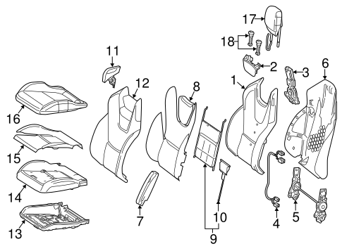 SLK250 DRIVER SEAT COMPONENTS