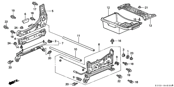 INTERIOR / BUMPER/FRONT SEAT COMPONENTS (R.) (1) for 1997 Honda CR-V #1