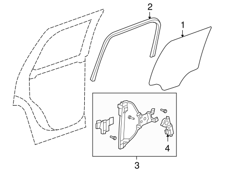 Escalade GLASS - REAR DOOR