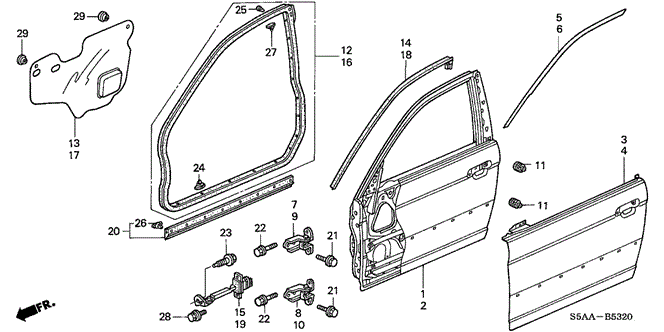 BODY / AIR CONDITIONING/FRONT DOOR PANELS for 2004 Honda CIVIC SEDAN #1