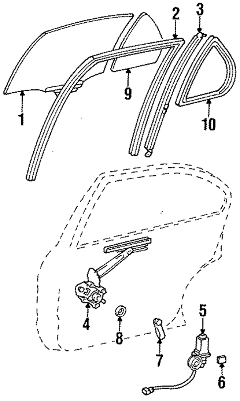 Tercel GLASS - REAR DOOR