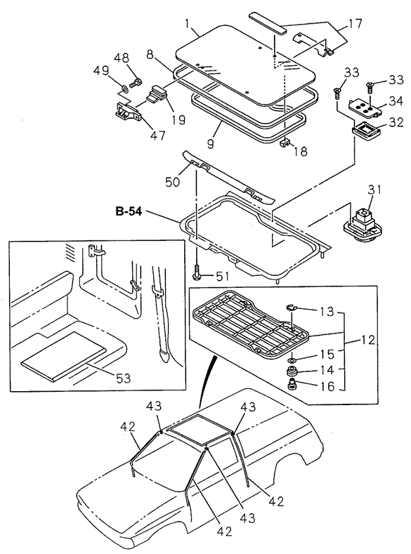 INTERIOR / BUMPER/SUNROOF for 1996 Honda PASSPORT #1