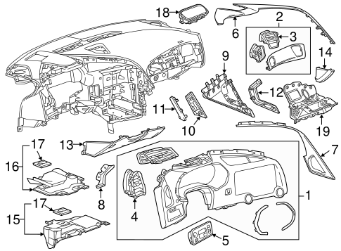 Corvette INSTRUMENT PANEL COMPONENTS