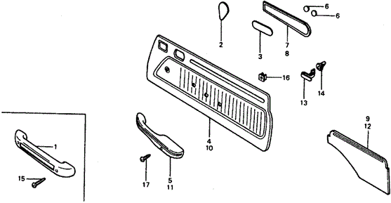 1978 Honda CIVIC 1200 COUPE SEAL C, DOOR PANEL - (75812611000) 1978 Honda CIVIC 1200 COUPE SEAL C, DOOR PANEL - (75812611000)