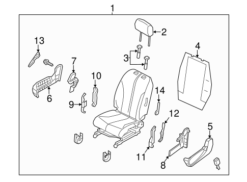 NV200 PASSENGER SEAT COMPONENTS