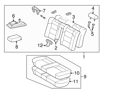 ES300 REAR SEAT COMPONENTS