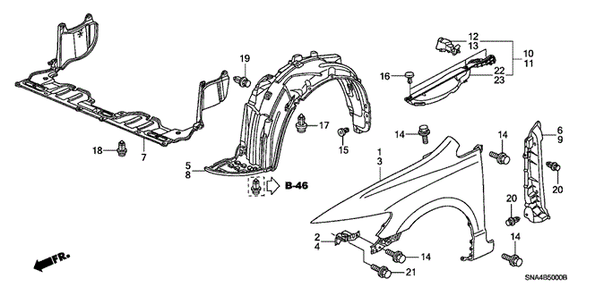 BODY / AIR CONDITIONING/FRONT FENDERS for 2006 Honda CIVIC SEDAN #1