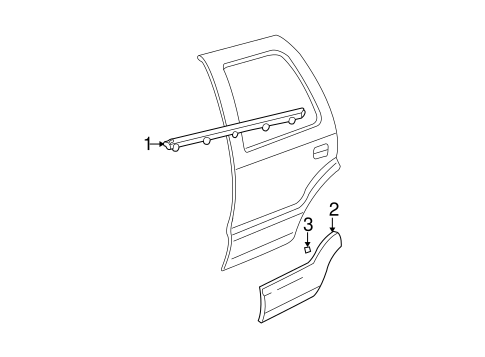Escalade EXTERIOR TRIM - REAR DOOR