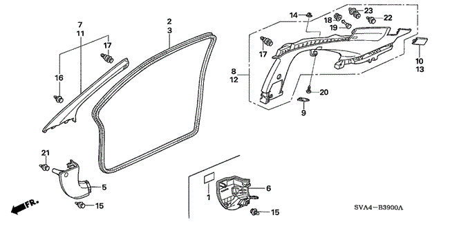 INTERIOR / BUMPER/PILLAR GARNISH for 2006 Honda CIVIC COUPE #1