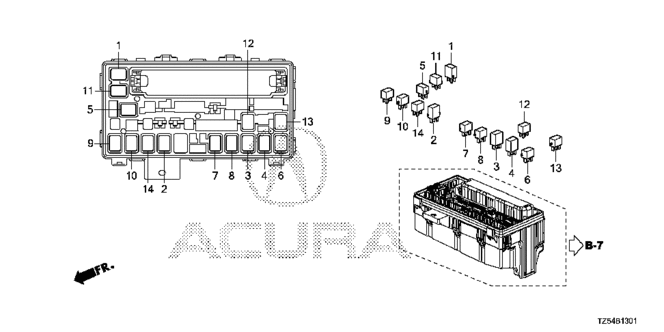 ELECTRICAL / EXHAUST / HEATER / FUEL/CONTROL UNIT (ENGINE ROOM) (2) for 2014 Acura MDX #1