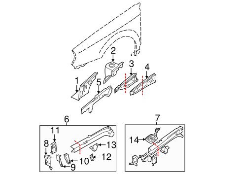 Impreza STRUCTURAL COMPONENTS & RAILS